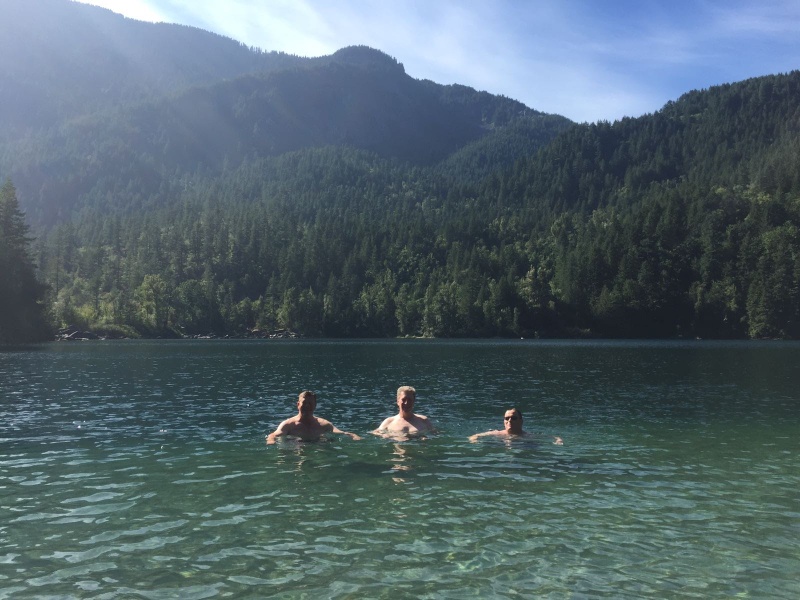 Swimming in lake